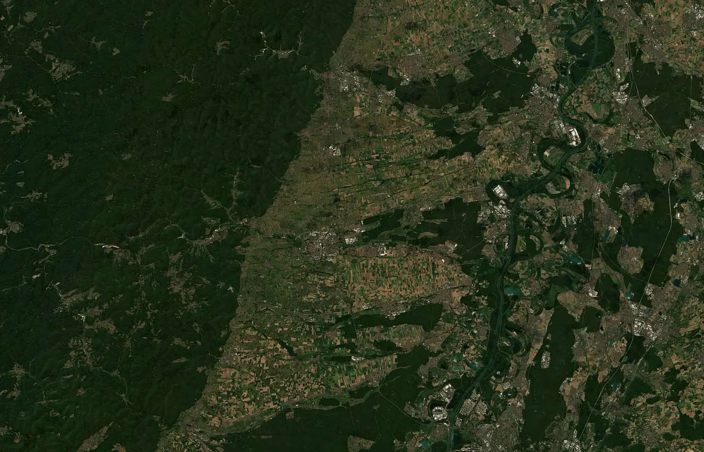 Satellitenbild der Region um Landau in der Pfalz