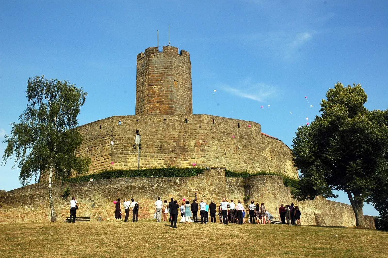 Burg Steinsberg über Sinsheim-Weiler an einem Sommertag